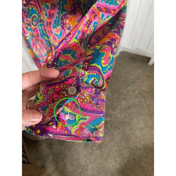 Vintage Miss Holly Women's Button Up Sz 42 Psychedelic Festival Hippie Floral - Picture 5 of 7